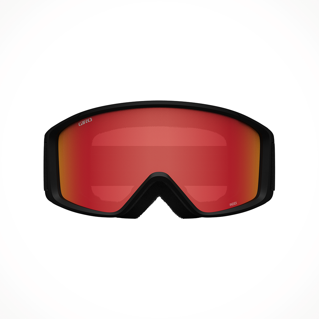 Product image: Giro Index 2 Black Wordmark Amber Scarlet Goggle 25, shown from the front.