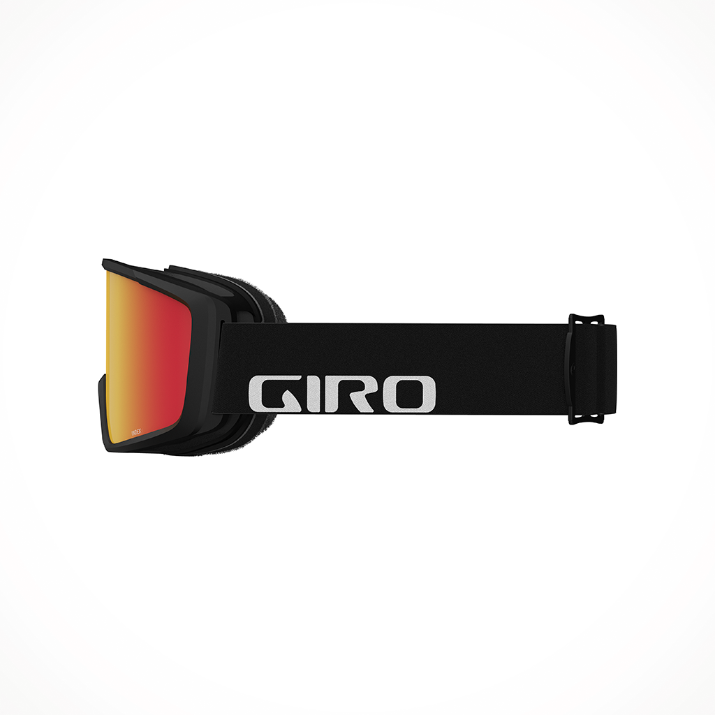 Product image: Giro Index 2 Black Wordmark Amber Scarlet Goggle 25, shown from the left side profile.