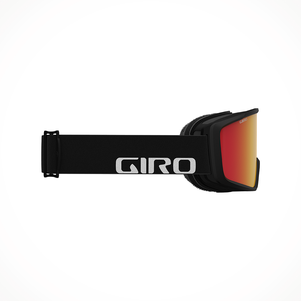 Product image: Giro Index 2 Black Wordmark Amber Scarlet Goggle 25, shown from the right side profile.