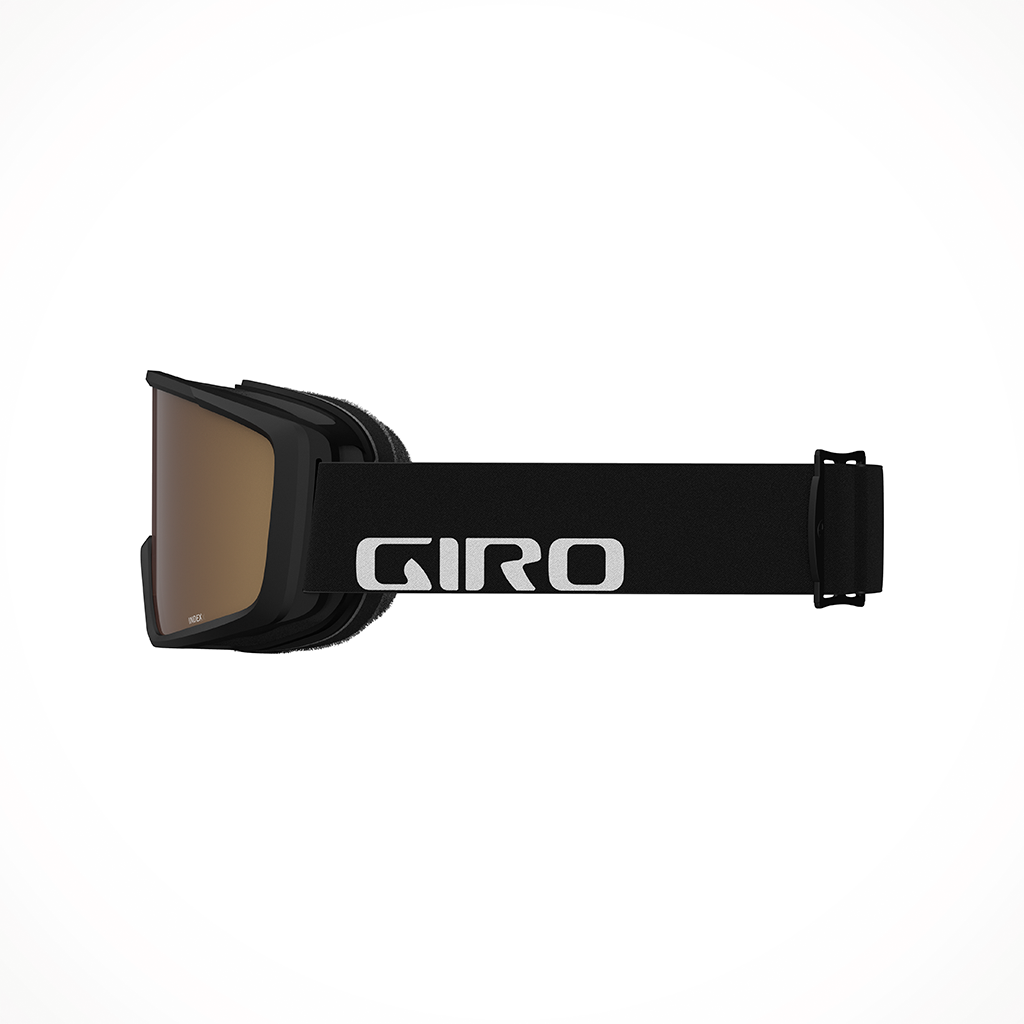 Product image: Giro Index 2 Black Wordmark Amber Rose Goggle 25, shown from the left side profile.