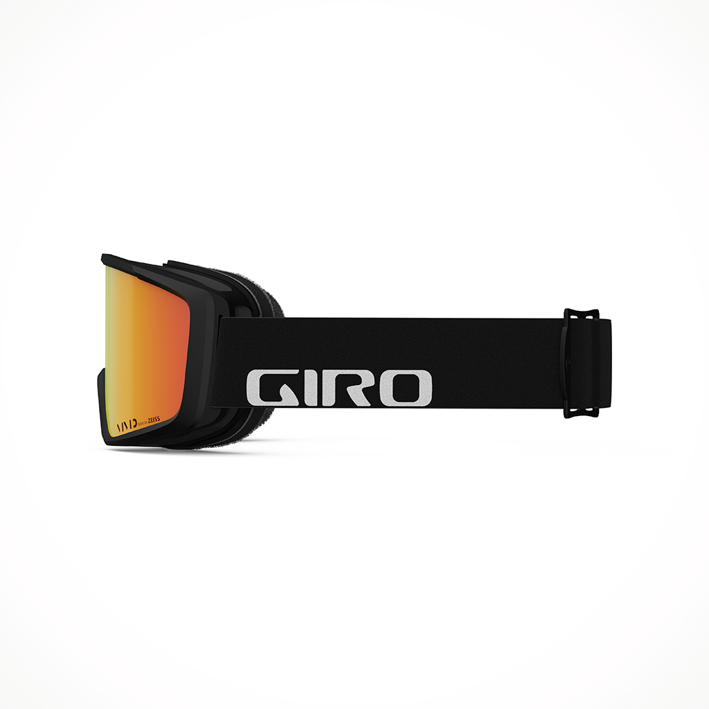 Product image: Giro Index 2 Black Wordmark Vivid Ember Goggle 25, shown from the left side profile.