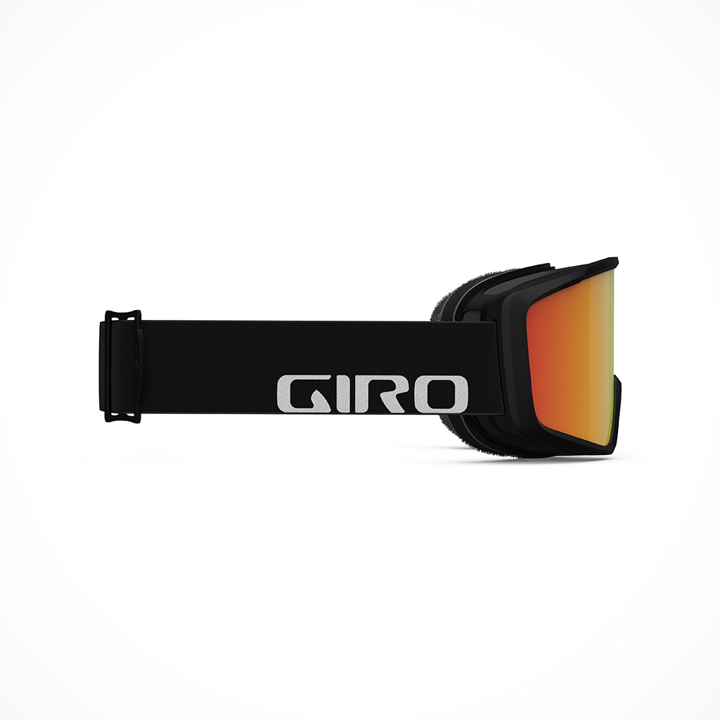 Product image: Giro Index 2 Black Wordmark Vivid Ember Goggle 25, shown from the right side profile.