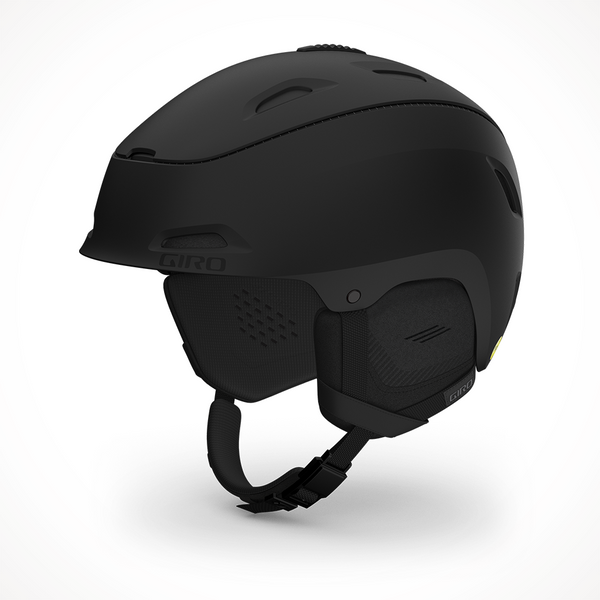 black snowboard helmet white goggles Giro Range MIPS Helmet, Matte Black, S