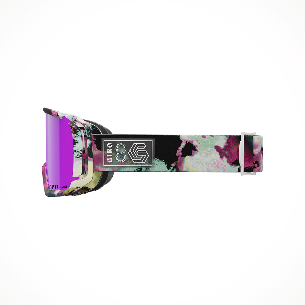 Product image: Giro Revolt Dark Matter Vivid Pink Goggle 25, shown from the left side profile.