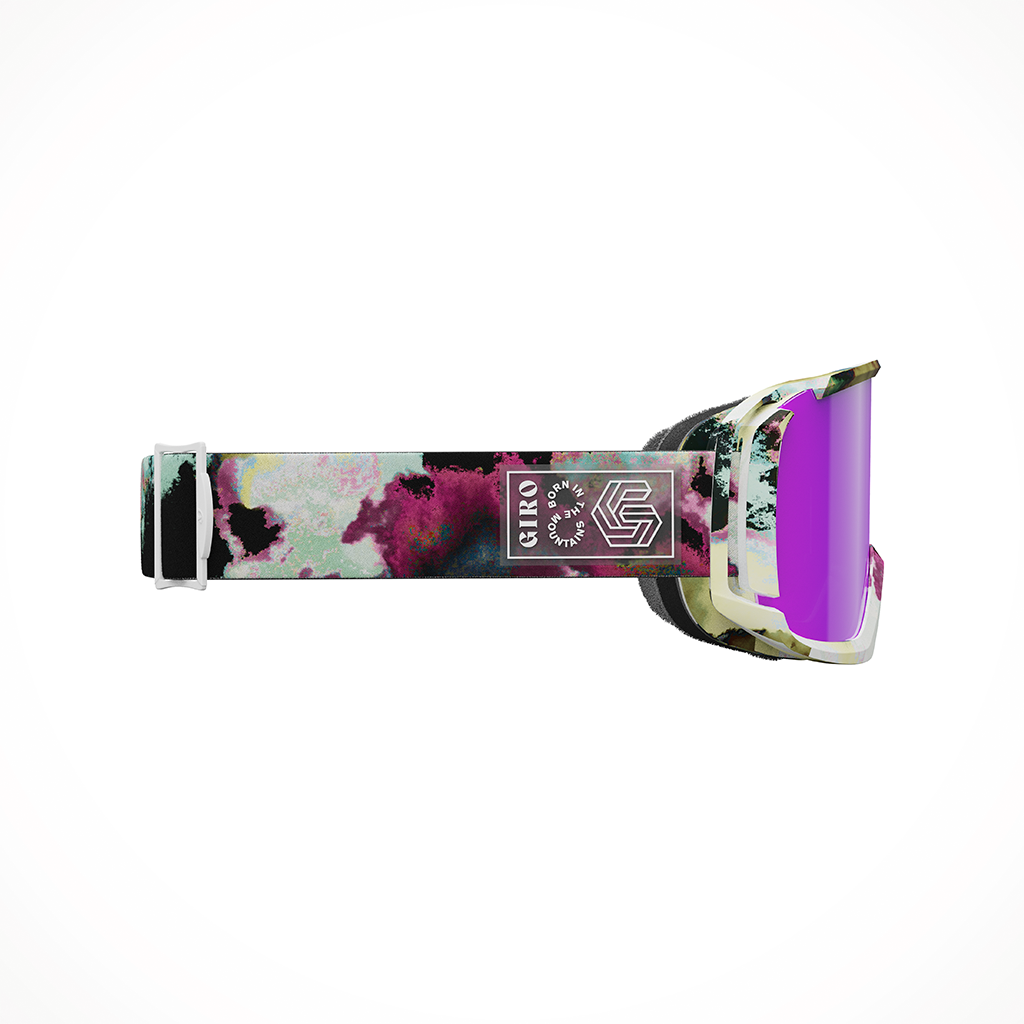 Product image: Giro Revolt Dark Matter Vivid Pink Goggle 25, shown from the right side profile.