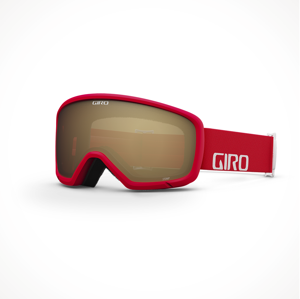 Product image: Giro Stomp Snow Goggle Red White Wordmark Amber Scarlet.