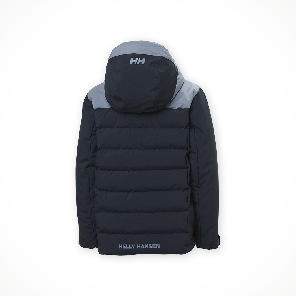 Product image: Helly Hansen Cyclone Jacket Navy Kids 2025, shown from the back.