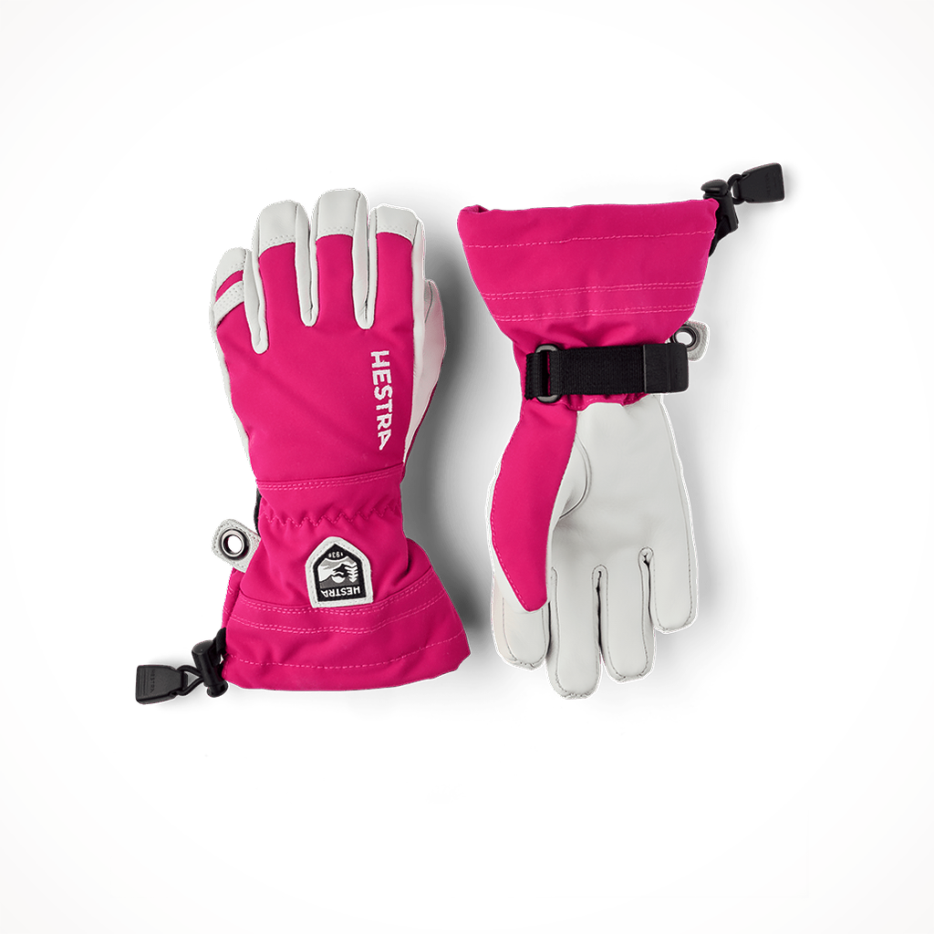 Product image: Hestra Army Leather Heli Ski Jr Fuchsia Kids 2024, shown in primary marketing view.