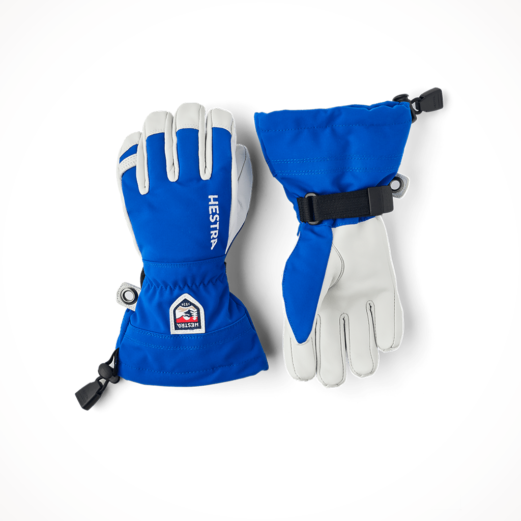 Product image: Hestra Army Leather Heli Ski Jr Royal Blue Kids 2024, shown in primary marketing view.