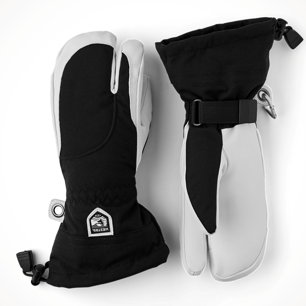 Product image: Hestra Heli Ski 3 Finger Black Womens 2024, shown in primary marketing view.