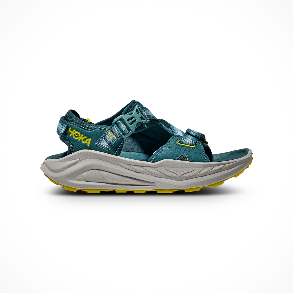 Product image: Hoka Infini Hike TC Blue Twilight Pea Green Mens 2025, shown in primary marketing view.