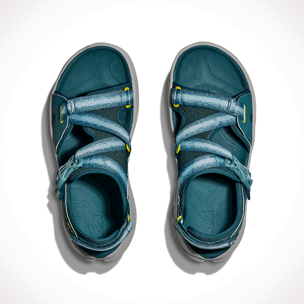 Product image: Hoka Infini Hike TC Blue Twilight Pea Green Mens 2025, shown from above.