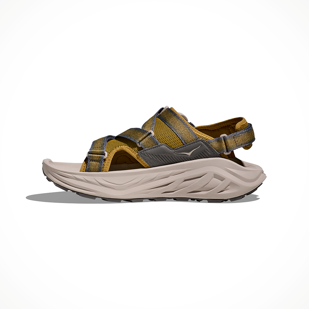 Product image: Hoka Infini Hike TC Mustard Seed Putty Mens 2026, shown from the left side profile.