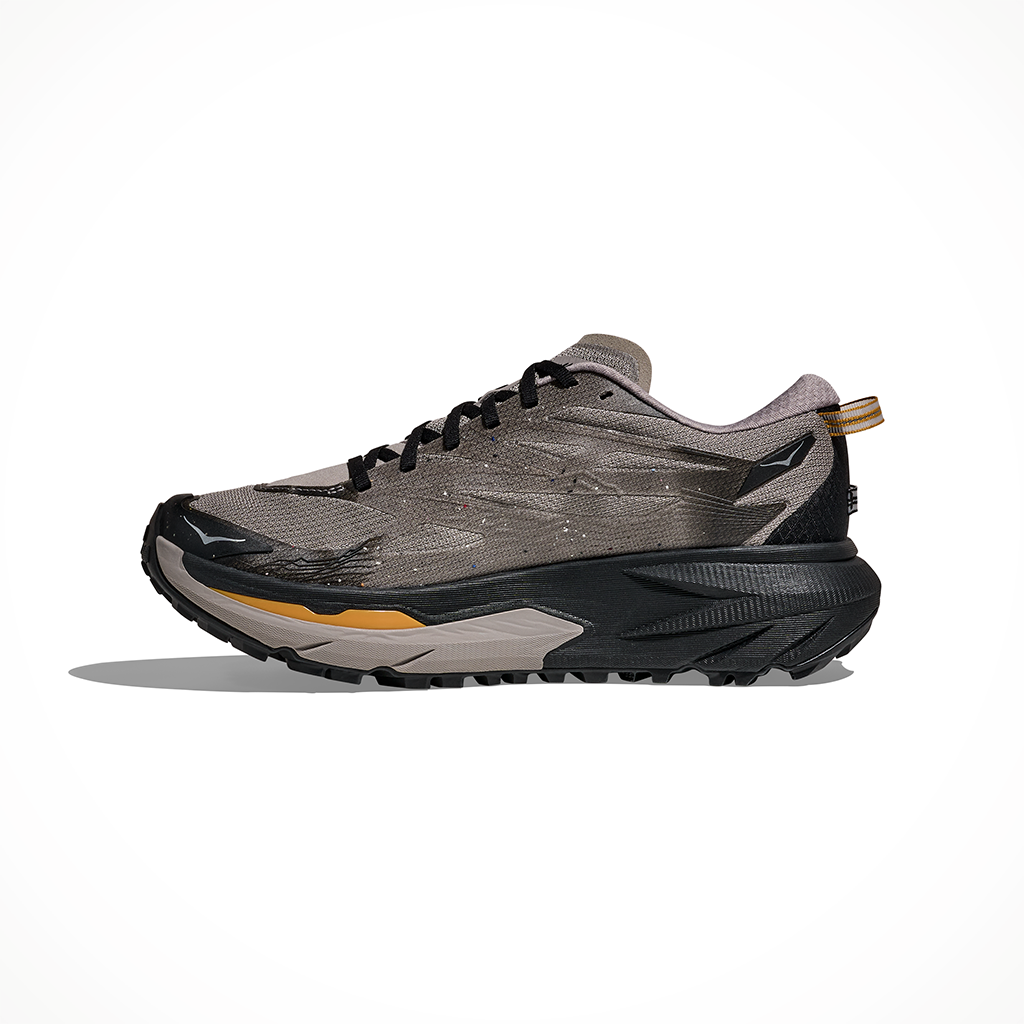 Product image: Hoka Mafate 5 Cement Black Mens 2026, shown from the left side profile.