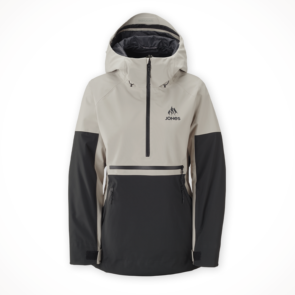 Product image: Jones Mtn Surf Rec Anorak Smoke Gray Womens 2024, shown in primary marketing view.