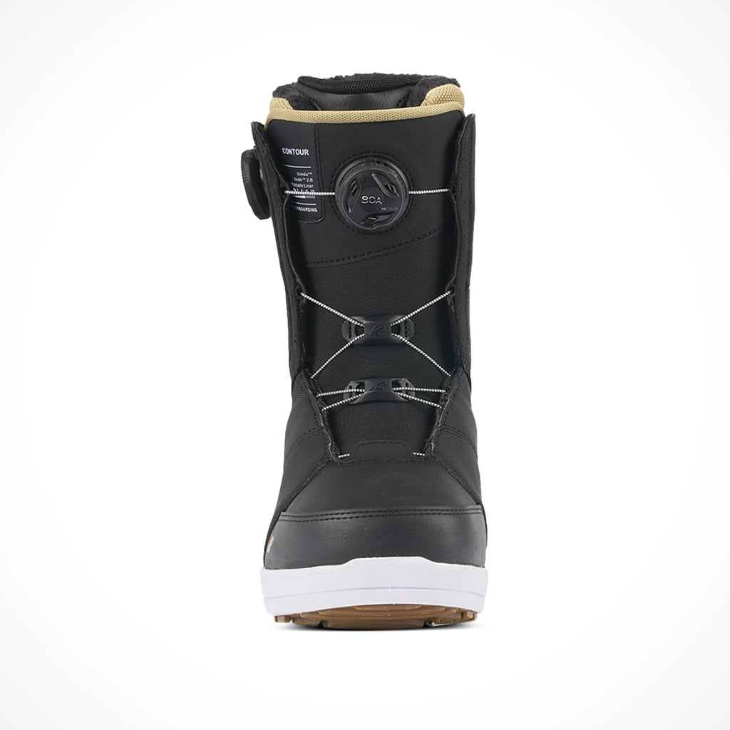 K2 Contour Black Womens Snowboard Boots 2024 Front.jpg