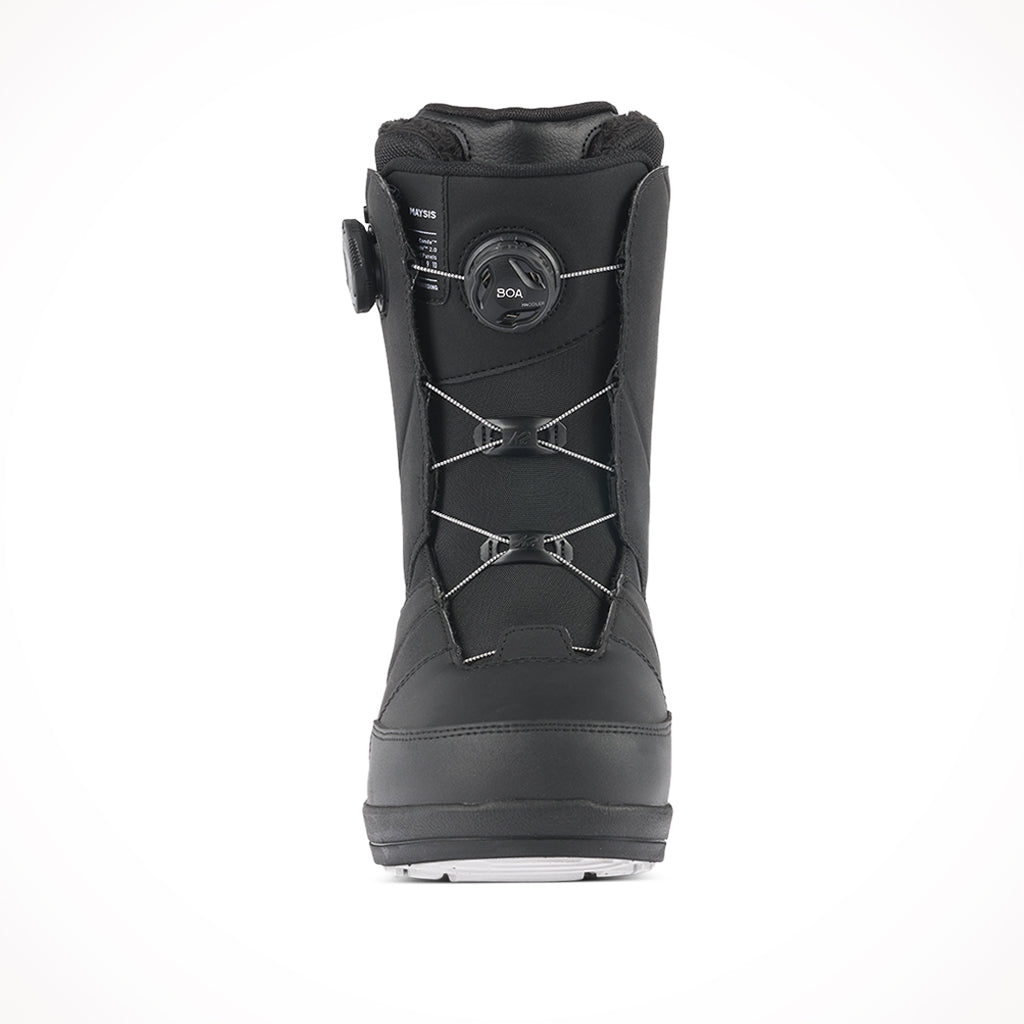 Product image: K2 Maysis Black Mens Snowboard Boots 2024, shown from the front.