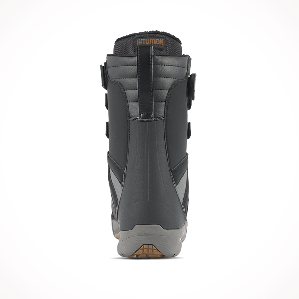 Product image: K2 Overdraft Black Mens Snowboard Boots 2024, shown from the back.