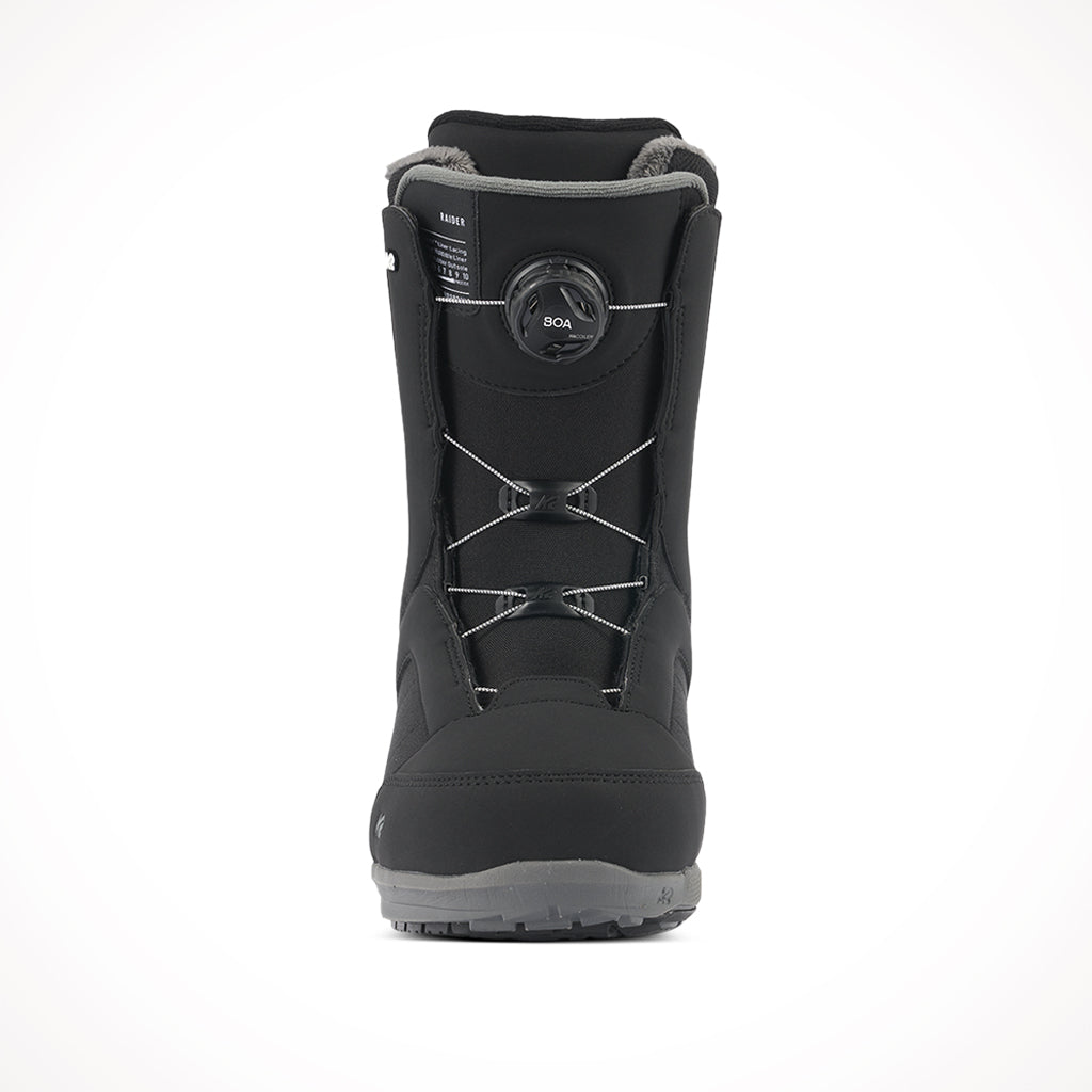 K2 Raider Black Mens Snowboard Boots 2024 Front.jpg