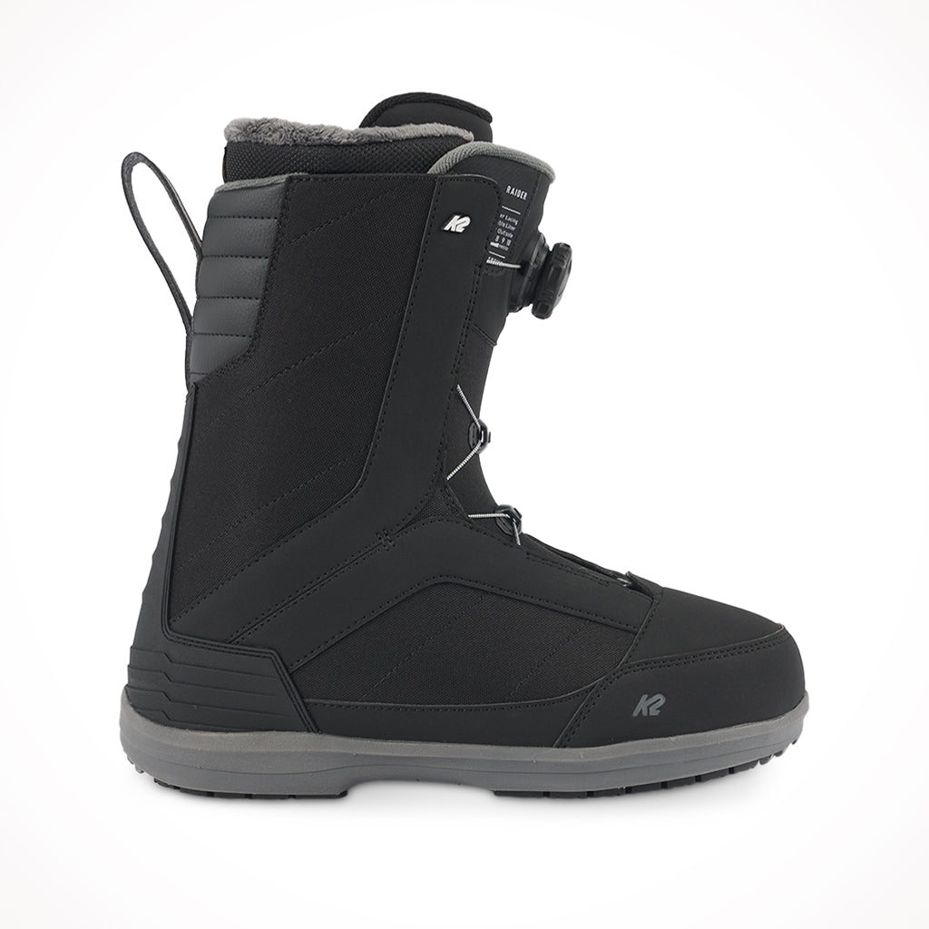 K2 Raider Black Mens Snowboard Boots 2024 Side.jpg