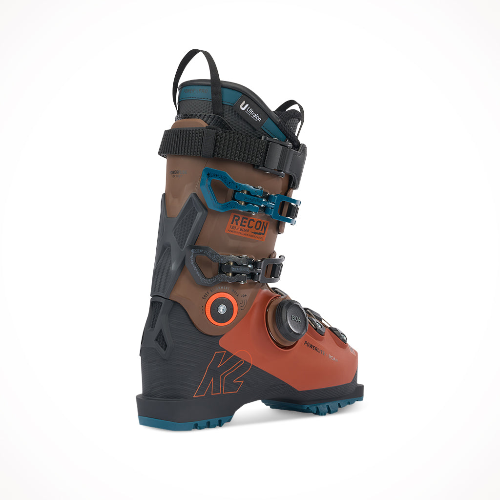 Product image: K2 Recon 130 BOA Ski Boots 2024 Rear, side profile view.