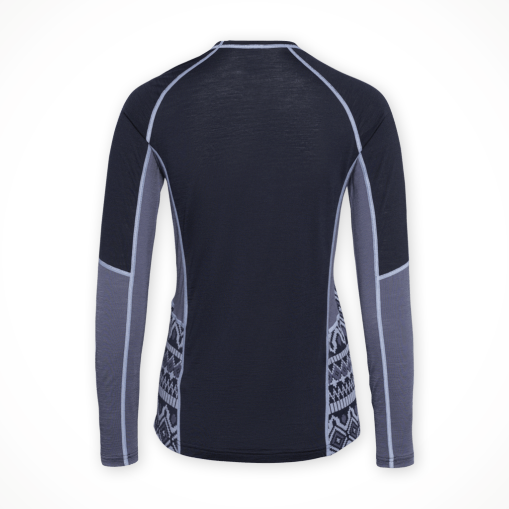 Product image: Kari Traa Malia LS Dark Navy Blue Womens 2025, shown from the back.