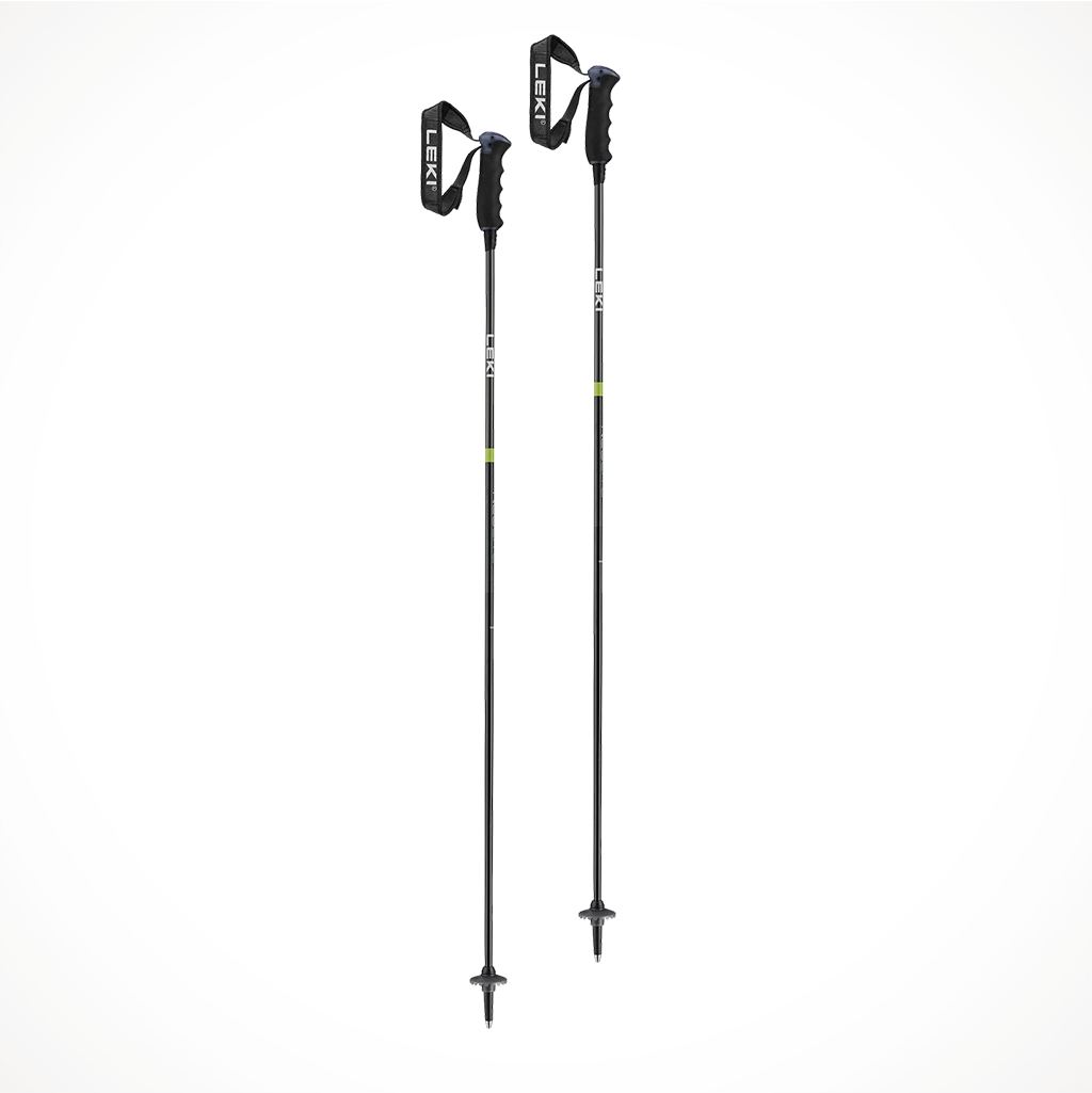 Product image: Leki Neolite Carbon Ski Poles 2024 Black Anthracite Neon Green Full.