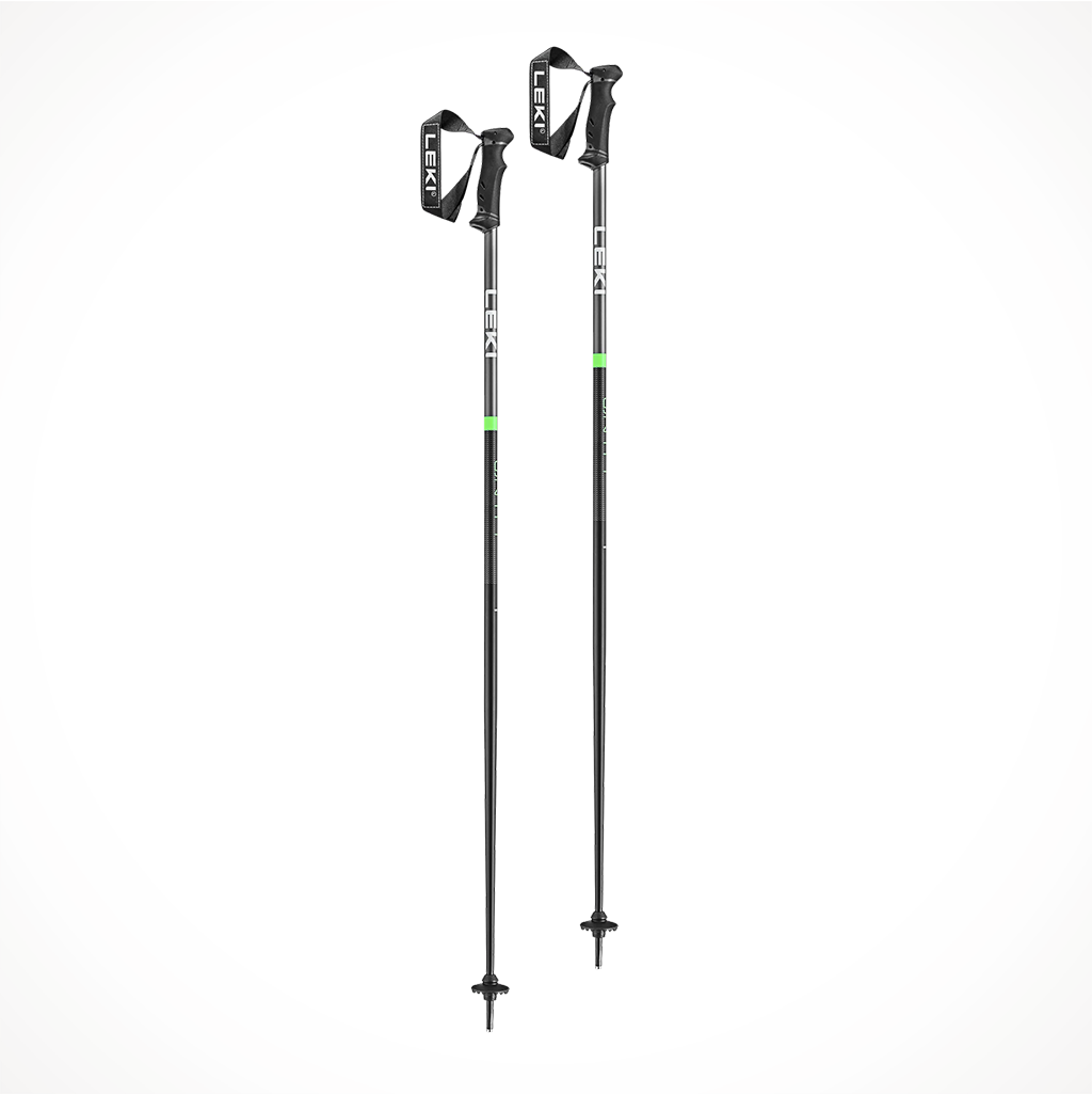 Product image: Leki QNTM Ski Poles 2024 Black Anthracite Neon Green Full.