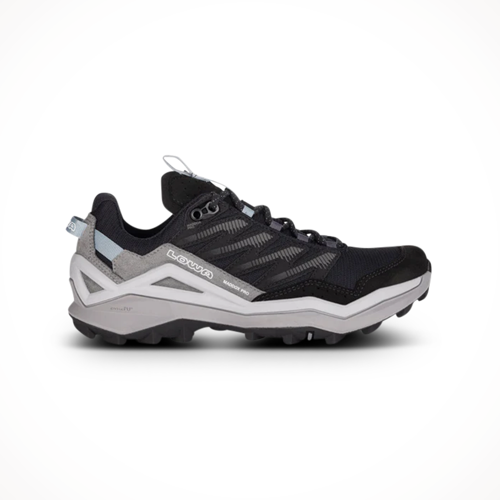 Product image: Lowa Maddox Pro GTX Lo Black Grey Mens 2025, shown in primary marketing view.