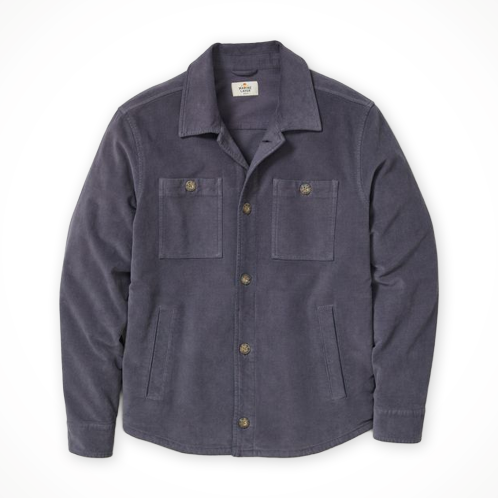 Product image: Marine Layer Max Moleskin Shirt Mood Mens 2025, shown in primary marketing view.