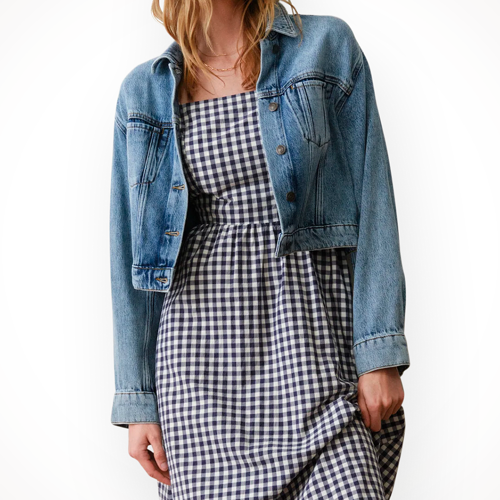 Product image: Marine Layer Ash Cropped Denim Jacket medium Wash womens 2026, shown in primary marketing view.
