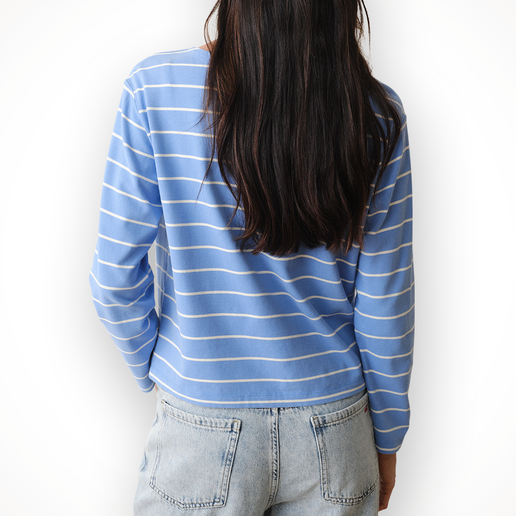 Product image: Marine Layer Luxe Sueded Mariner Tee Cobalt S Tripe Womens 2026 alt2.