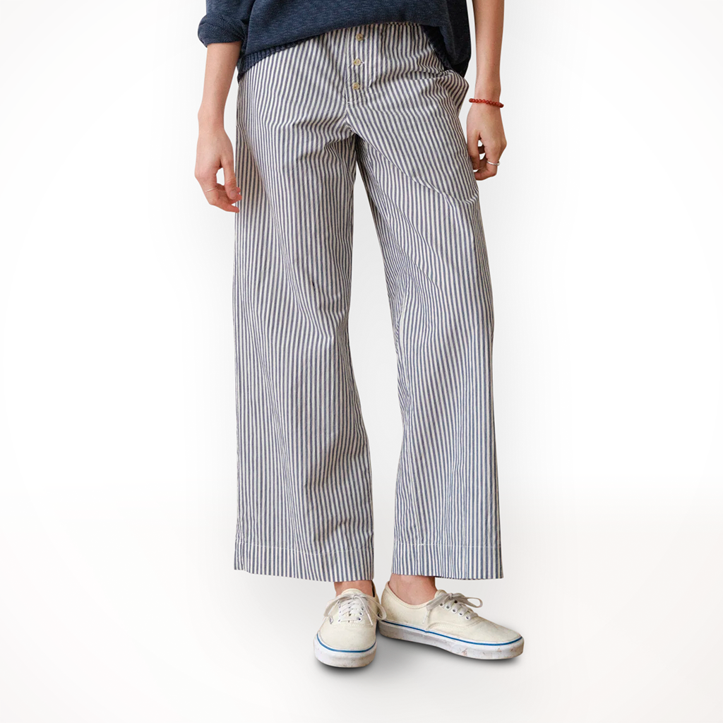 Product image: Marine Layer Marisol Boxer Pant Blue Stripe Womens 2026, shown in primary marketing view.
