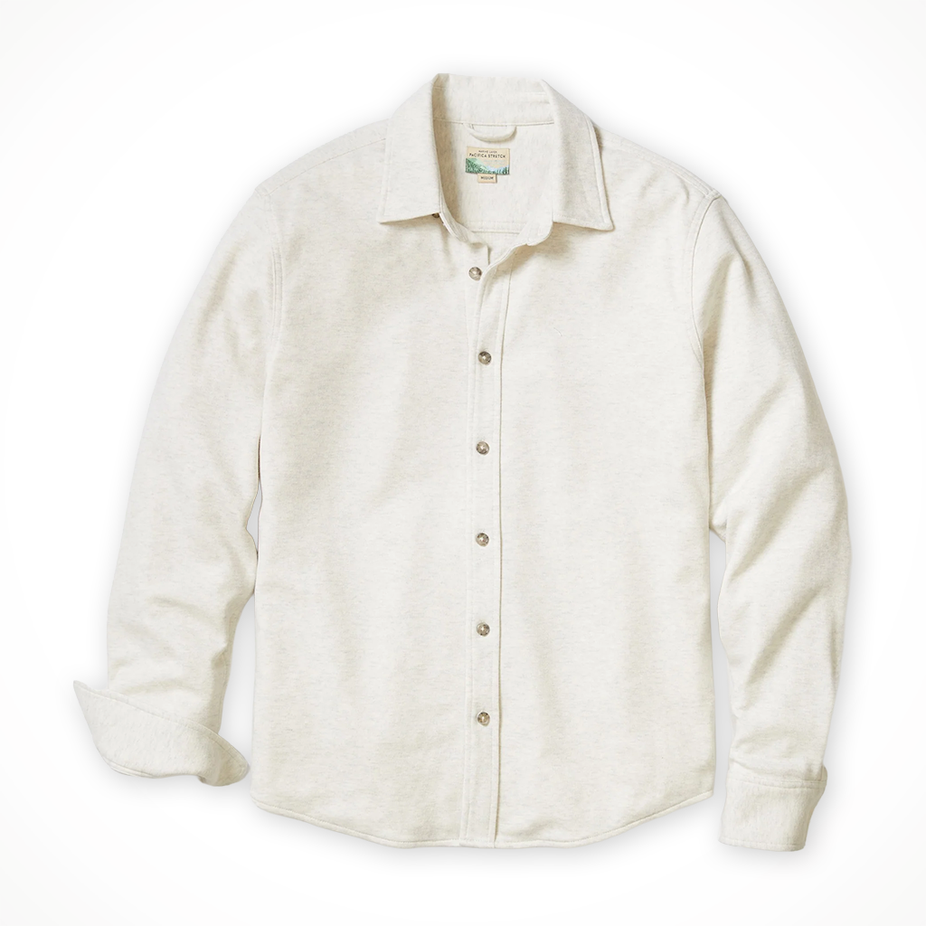 Product image: Marine Layer Pacifica Stretch S Hirt oatmeal heather mens 2026, shown in primary marketing view.