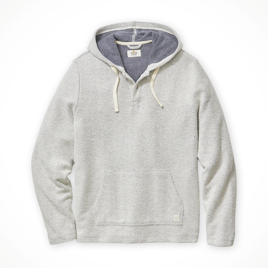 Product image: Marine Layer Portola Beach Hoodie White Navy Mens 2026, shown in primary marketing view.
