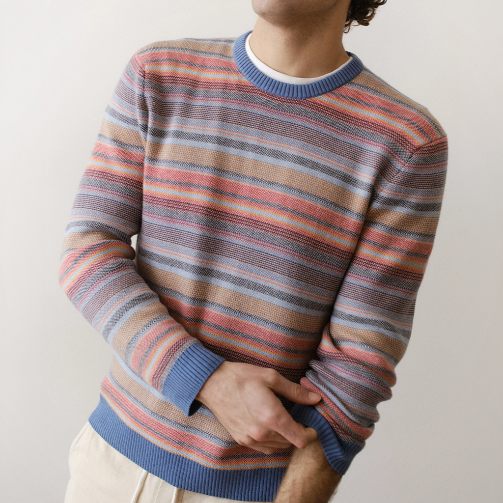 Product image: Marine Layer Reed Jacquard Sweater multi Baja Stripe mens 2026 alt1.