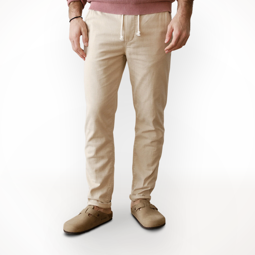 Product image: Marine Layer Saturday Stretch Beach Pant Slim Straight Fog 2026, shown in primary marketing view.