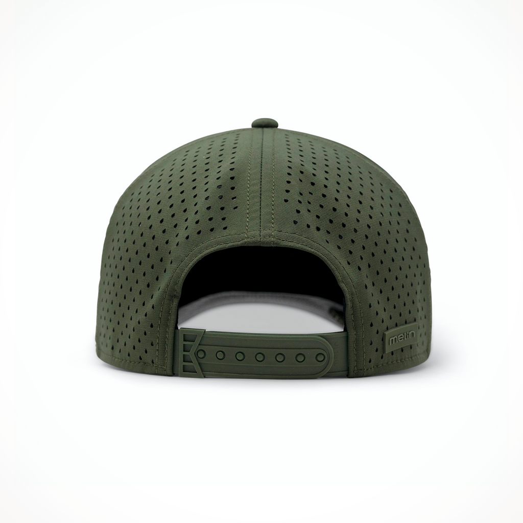 Product image: Melin Odysea Stacked Hydro Canopy Khaki 2025, shown from the back.