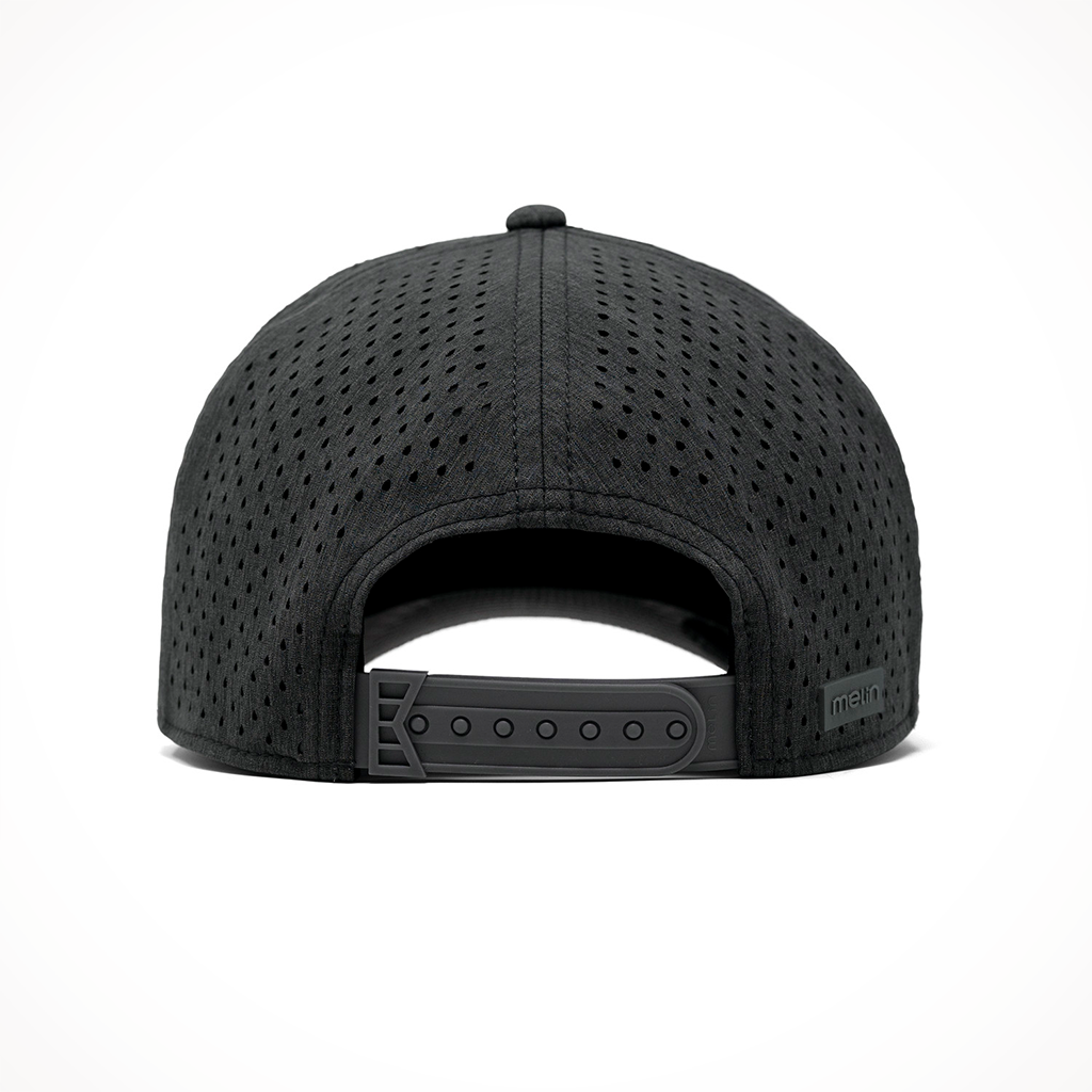 Product image: Melin Odysea Stacked Hydro Heather Charcoal 2025, shown from the back.