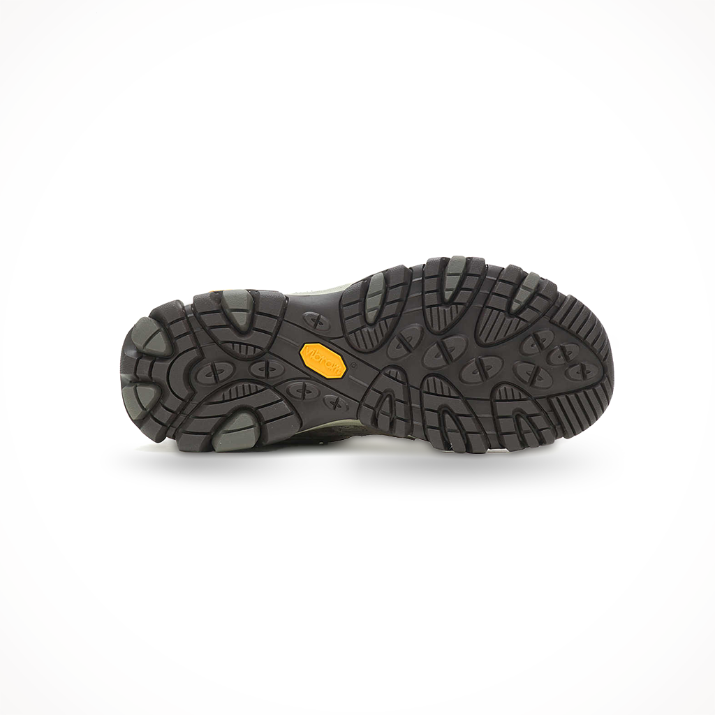 Merrell women's Moab 3 hiking shoe in gtx bungtee cord, showing the outsole tread pattern.
