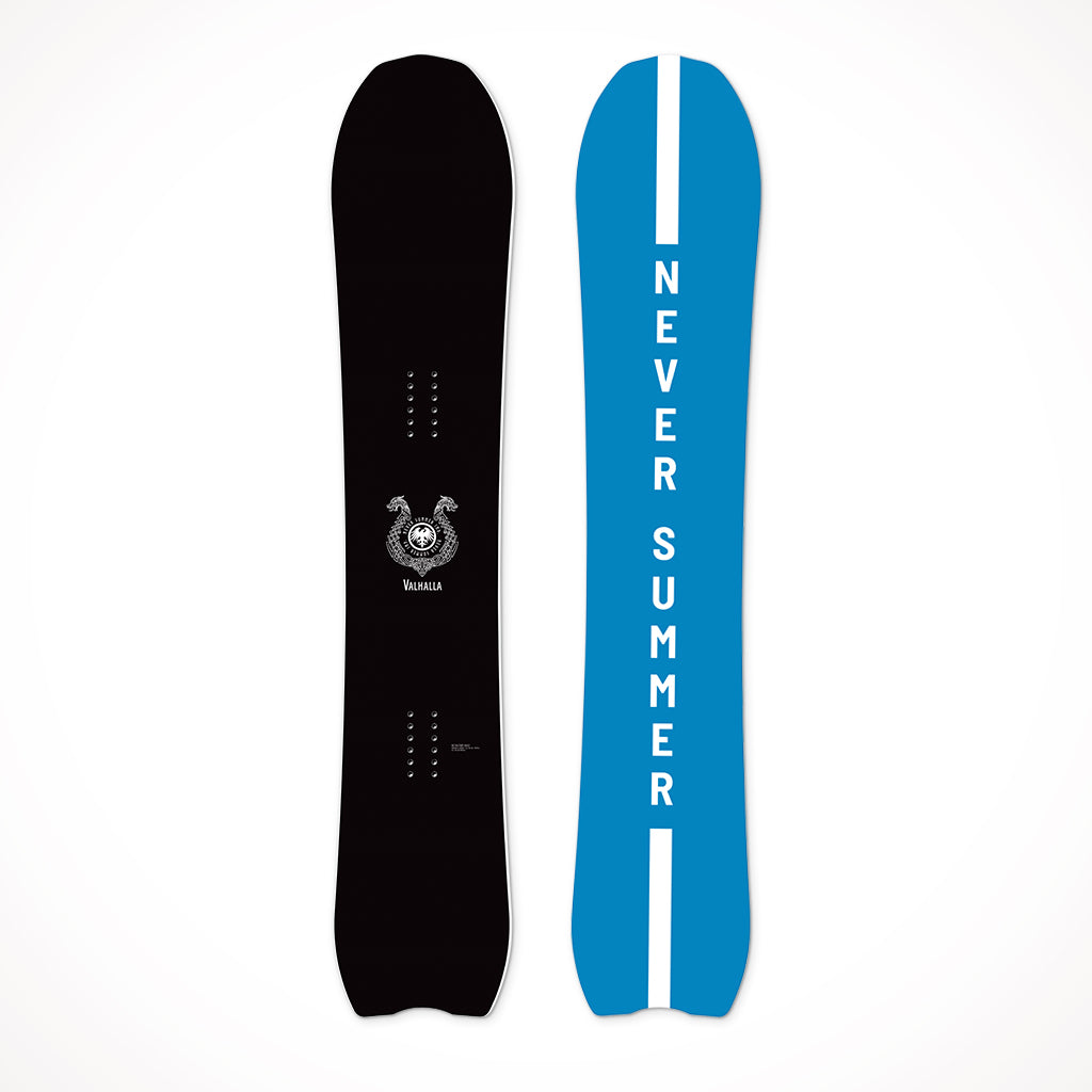 Product image: Never Summer Valhalla Mens Snowboard 2024, shown from the front.