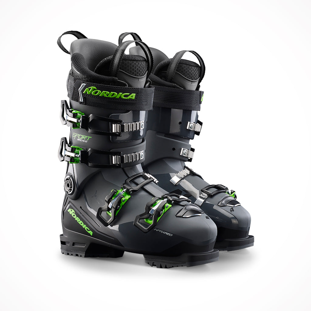Nordica Sportmachine 3 110 Anthracite Black Green Ski Boots 2024 Front Side.jpg