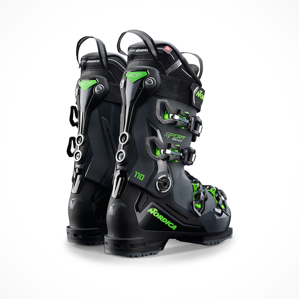 Nordica Sportmachine 3 110 Anthracite Black Green Ski Boots 2024 Rear Side.jpg