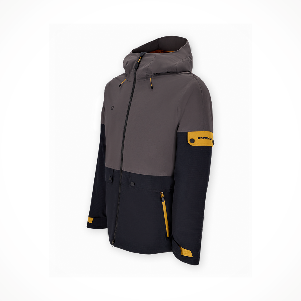 Product image: Obermeyer AMF Jacket Basalt Mens 2025, shown from a three-quarter angled view.