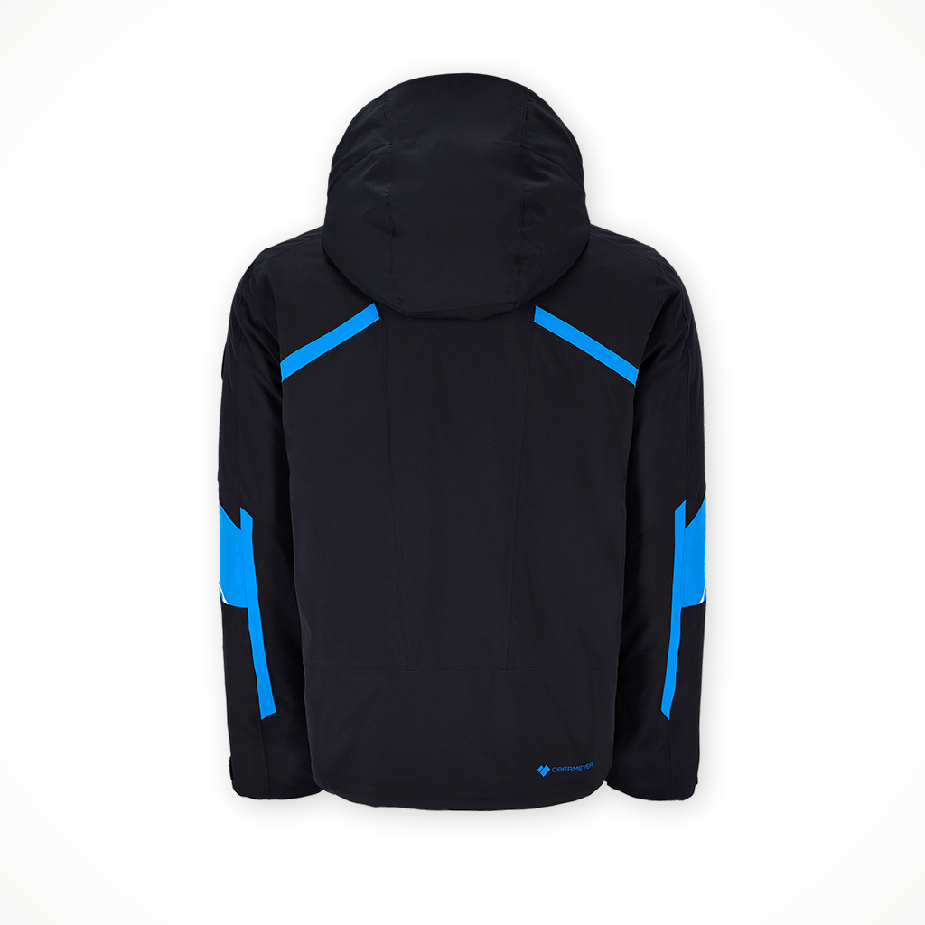 Product image: Obermeyer Fall Line Jacket Black II mens 2025, shown from the back.