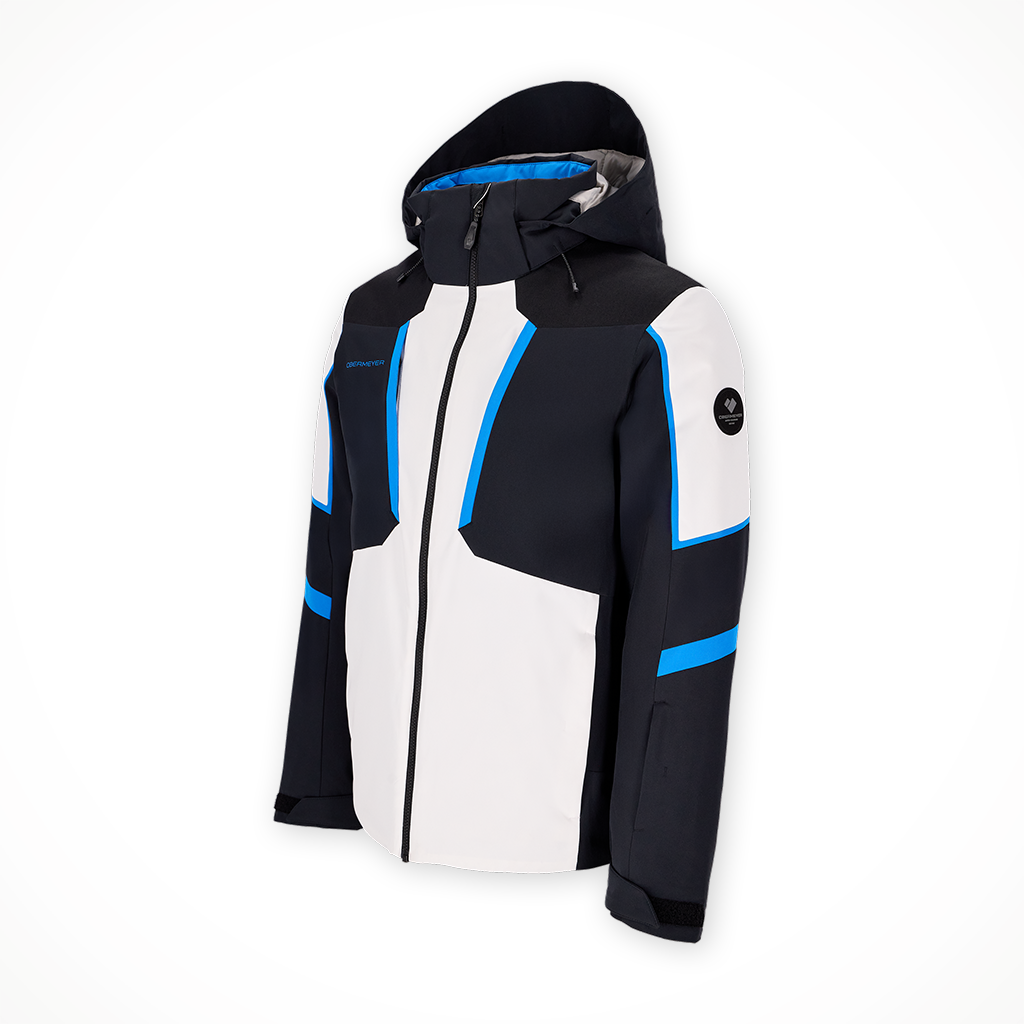 Product image: Obermeyer Foundation jacket White Mens 2025, shown from a three-quarter angled view.