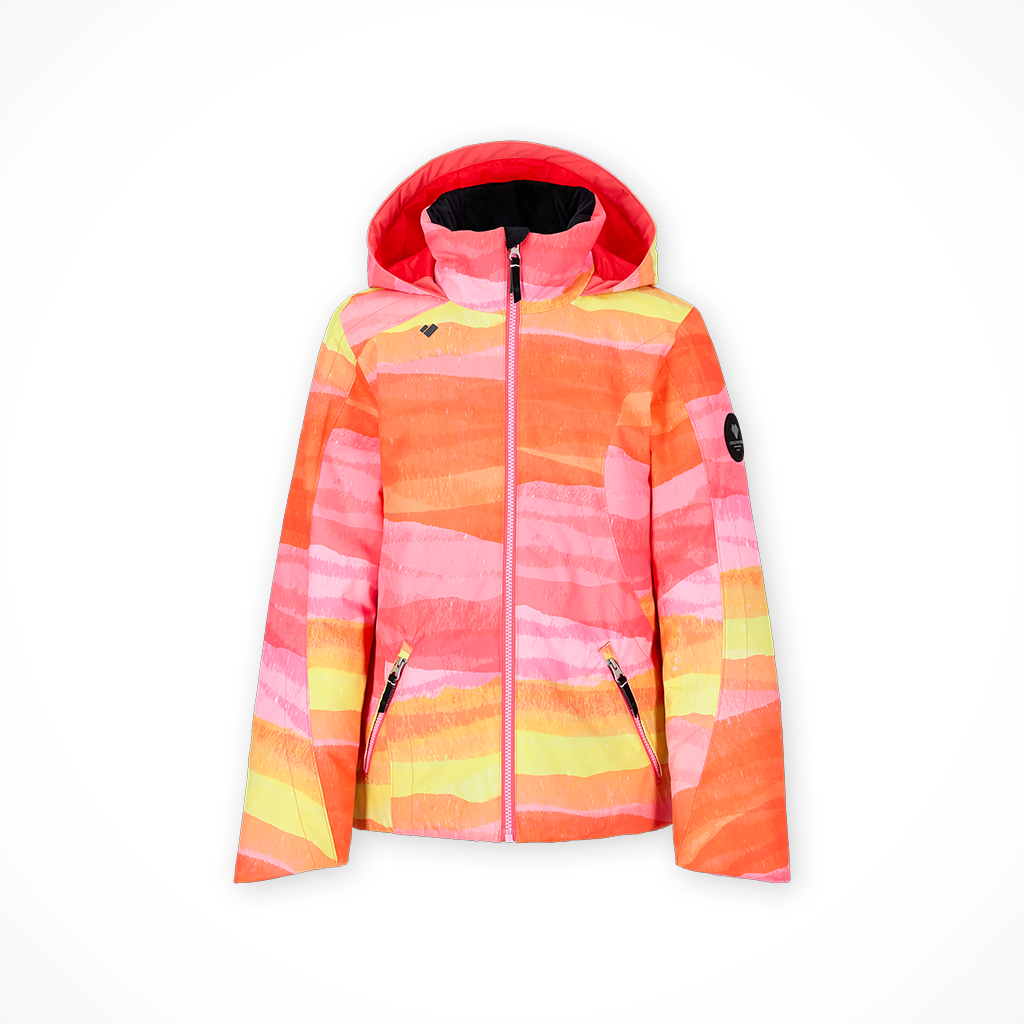 Product image: Obermeyer Rylee Print Jacket Mountain Sunrise Kids 2025, shown in primary marketing view.