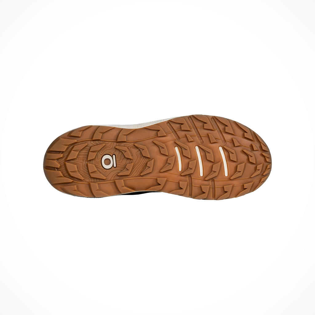 Product image: Oboz Cottonwood Low WP drizzle womens 2025, showing the bottom view.