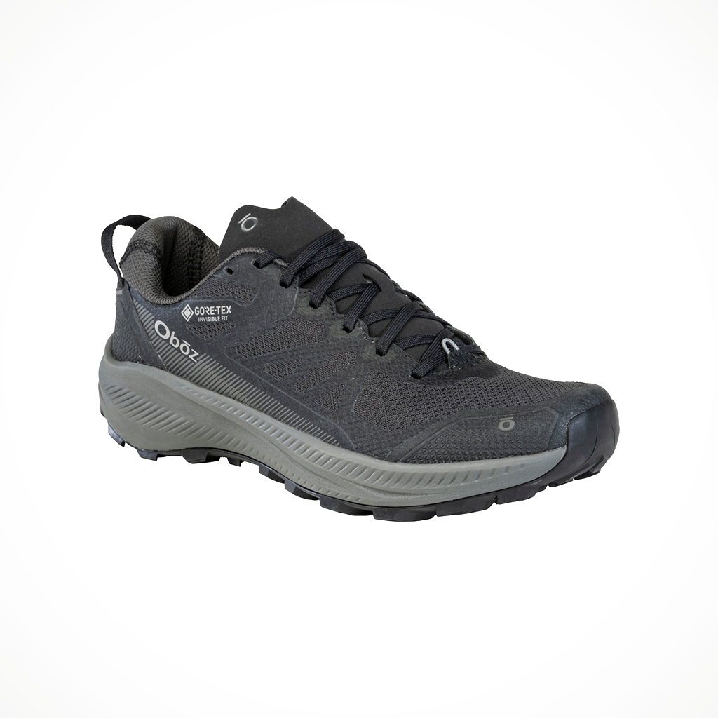 Product image: Oboz Katabatic LT LOW GTX Black Sea Mens 2025, shown from a three-quarter angled view.