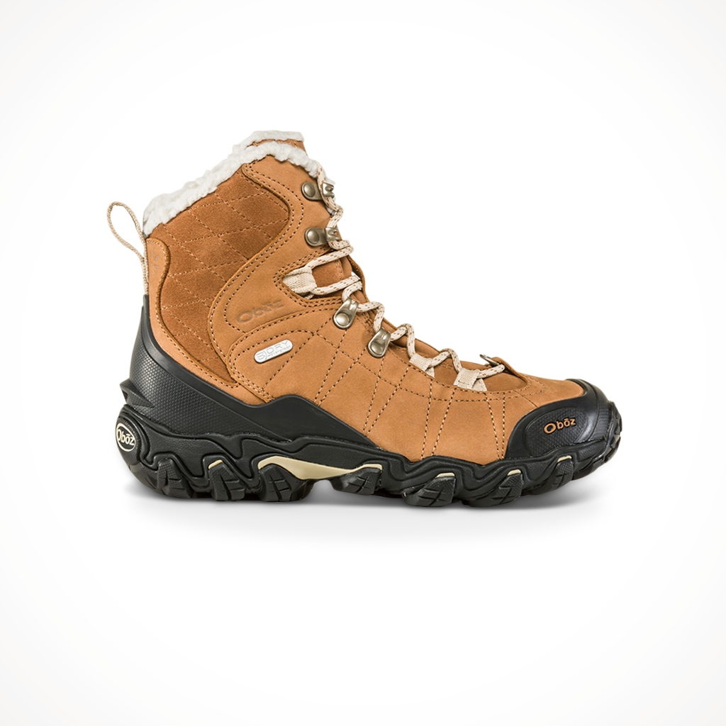 Product image: Oboz Womens Bridger 7 Insulated B dry Boots Chipmunk, shown in primary marketing view.